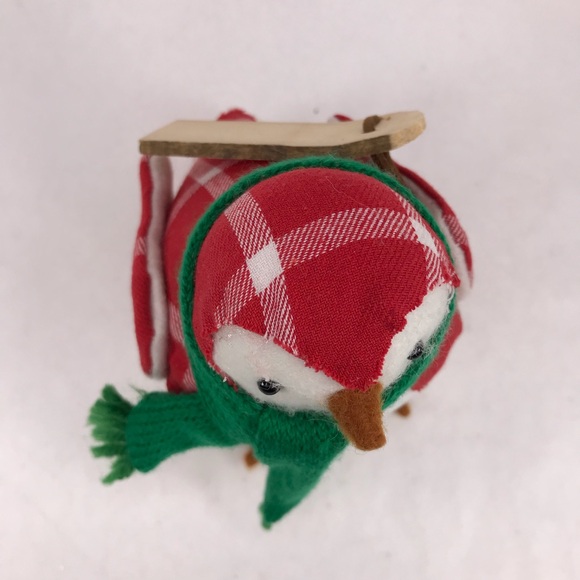 Target Spritz Feathery Friends Bird 2018 Toby Red Plaid Green Scarf Sled - Picture 5 of 9